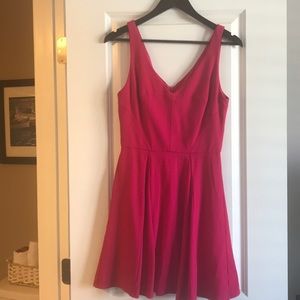 Hot pink v-neck dress